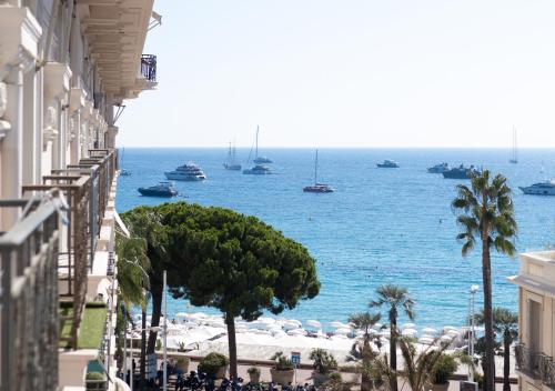a view of the ocean from a building at Palais Miramar Imperial Croisette in Cannes