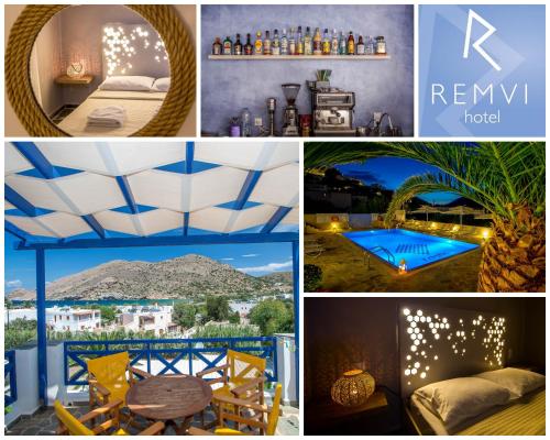 a collage of photos of a resort with a pool at Remvi in Galissas