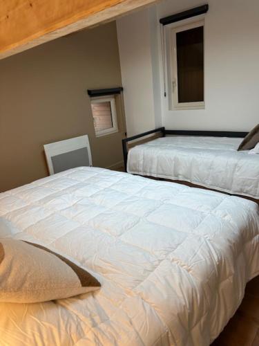 a bedroom with two beds and a window at Les 100 Ciels Font-Romeu in Font Romeu Odeillo Via