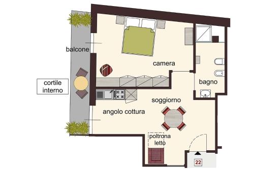 a floor plan of a house at HH Hermoso Housing ALESSANDRIA in Alessandria