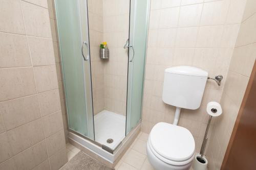 a bathroom with a toilet and a shower at Apartment Forum IV in Assago