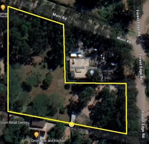 a map of a house with a yellow line around it at Boma Park Outdoor Event Space in Nairobi