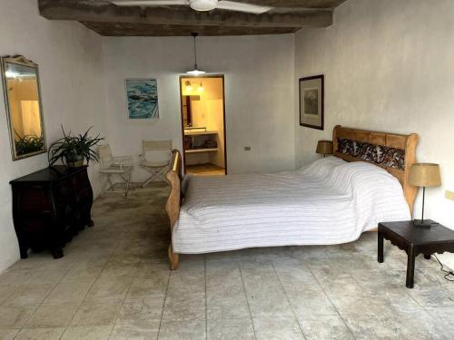 a bedroom with a large bed in a room at Casa de Flaco in Álamos