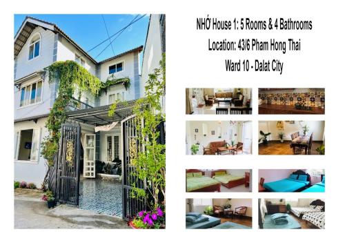 a collage of photos of a house at NHỚ House V in Da Lat