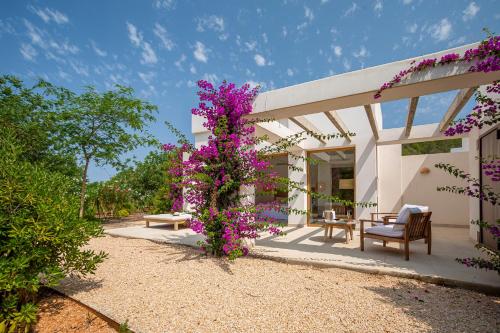 サン・ラファエル・デ・サ・クレウにあるCountry Homes, Suites & Villas by Can LLucの紫の花の家