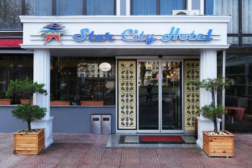 a storefront of a store with a star city church at Star City Hotel in Istanbul