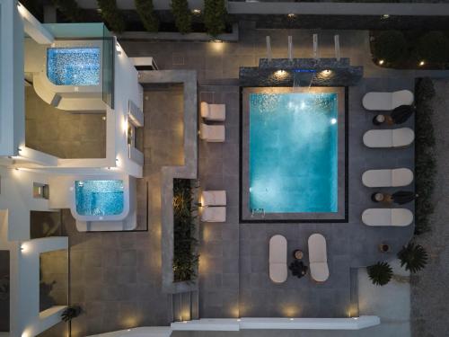 an overhead view of a villa with a swimming pool at EPICENTER LUXURY RESIDENCE in Mesaria