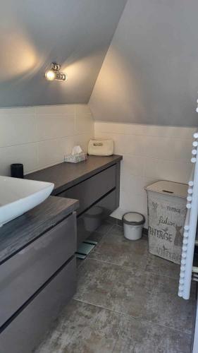 ブランケンベルヘにあるBonheurのバスルーム(洗面台、トイレ付)