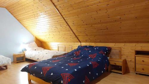 Postel nebo postele na pokoji v ubytování Beskidzka Apartments