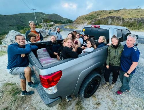 a group of people in the back of a truck at Hostal La Casa de Juan in Valle de Anton