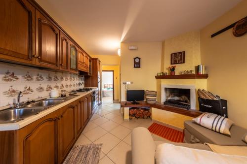 a kitchen with a sink and a counter top at La Casetta dei Gerani in Montemarano