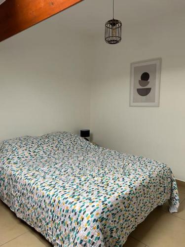 1 dormitorio con 1 cama en una habitación blanca en Appart’ chaleureux proche Paris, en Chelles