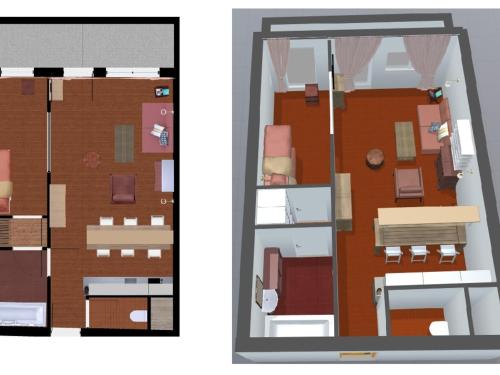 Načrt razporeditve prostorov v nastanitvi Studio Val-d'Isère, 1 pièce, 4 personnes - FR-1-694-175