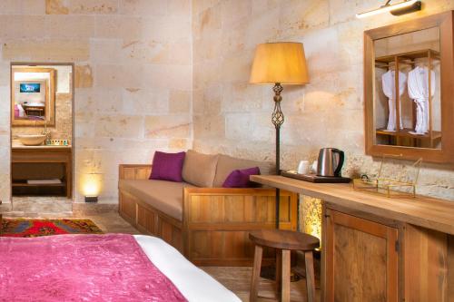 Ayazma Cave Hotelにあるベッド