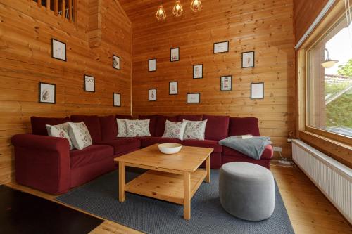 Posezení v ubytování Ferienhaus Holzperle am Meer