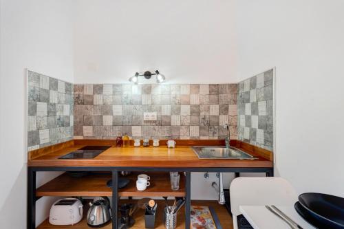 Dapur atau dapur kecil di Casa lomo el Aire Flamboyan
