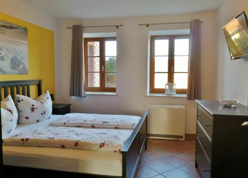 Postel nebo postele na pokoji v ubytování Hof am Meer "Seeperle"