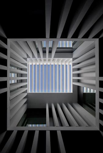 a view of a room with a large window at Atrio in Cáceres