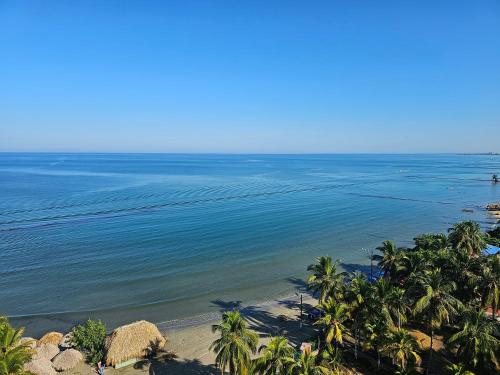 a view of the ocean from a resort at Yellow beach & rest II in Coveñas