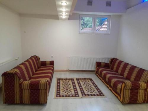 a living room with two couches and a rug at Neli Carica in Visoko