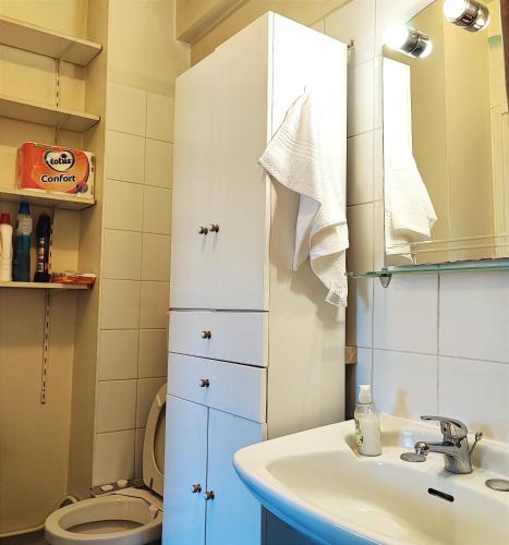 une salle de bain avec un lavabo et des toilettes dans l'établissement Studio COSY et SPACIEUX AVEC EMPLACEMENT IDEAL, à Paris