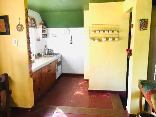 a kitchen with a sink and a counter top at Las Marías qta in Arturo SeguÃ­