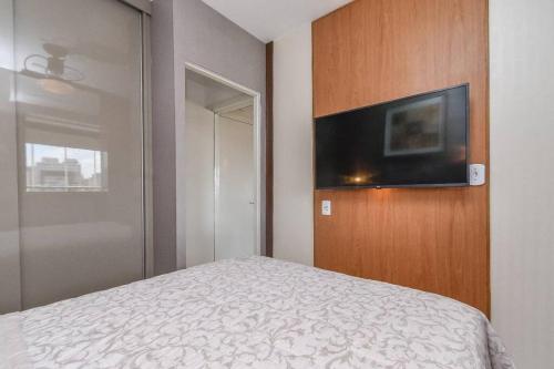 Postel nebo postele na pokoji v ubytování Flat sensacional 5 pessoas em condomínio moderno 2 suites climatizados