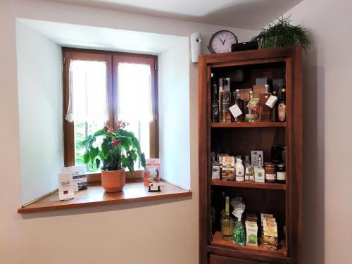 a room with a shelf and a window at Guestroom Saint-Privat-d'Allier, 1 pièce, 2 personnes - FR-1-582-402 in Saint-Privat-dʼAllier