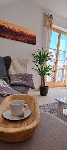 Χώρος καθιστικού στο Traumhafte Ferienwohnung auf 100 Quadratmetern für 6 Pers nähe München, ICM, Therme, MUC