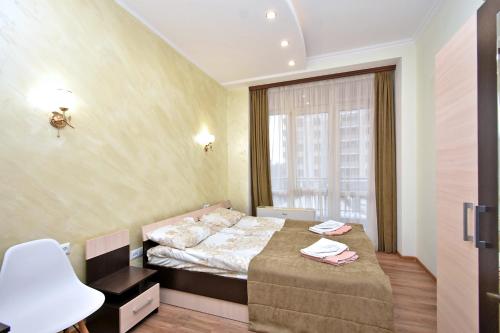 Panorama hotel on Baghramyan avenueにあるベッド