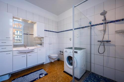 Bilik mandi di Haus Übersee Wohnung Fidji