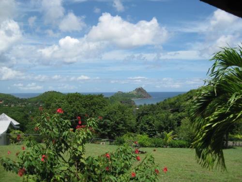 a view of the ocean from the house at Spanish-style Ocean view Villa set in garden - Calypso Court villa in Cap Estate