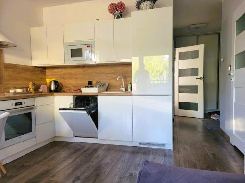 Kuchyň nebo kuchyňský kout v ubytování Apartament Oaza Spokojna 24