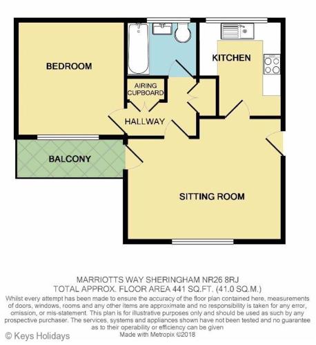 a floor plan of a small house with at 4 Marriotts Way in Sheringham