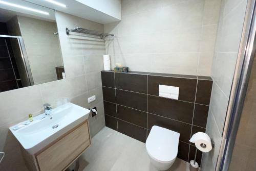 Koupelna v ubytování Rezidence My Mozart