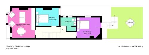 a plan of a building with different colors at Tranquility in Worthing