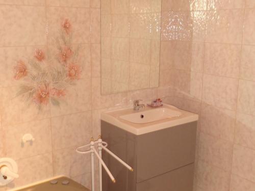 een badkamer met een wastafel en een spiegel bij Maison L'Isle-sur-la-Sorgue, 6 pièces, 8 personnes - FR-1-708-57 in LʼIsle-sur-la-Sorgue