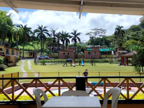 a view from the balcony of a park at Centro Integral Coodecom in Manizales