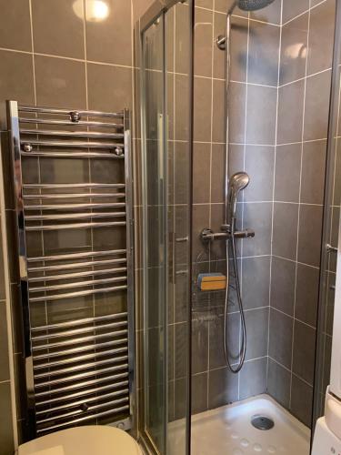 une cabine de douche avec toilettes dans une salle de bain dans l'établissement Centre ville, à Nice