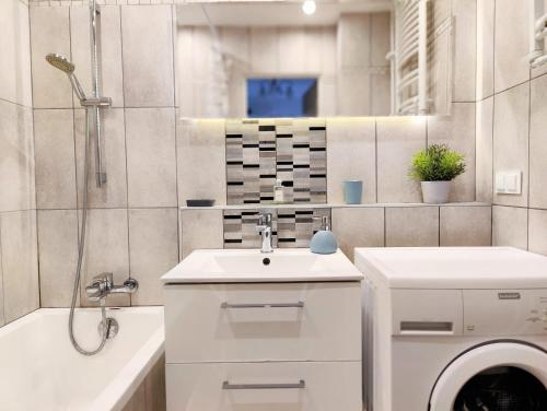 Koupelna v ubytování Apartament Panorama