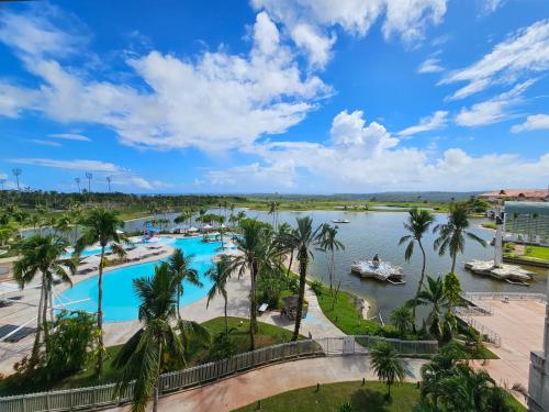 an aerial view of the pool at the resort at LeoPalace Resort Guam in Yona
