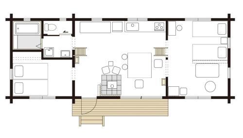 a floor plan of a house at 美瑛森林木屋 - 小紅帽 in Biei