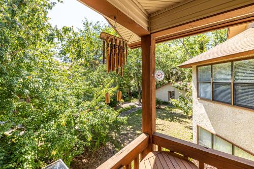 a view from the porch of a house at Harbour Oaks 604 in Saint Simons Island