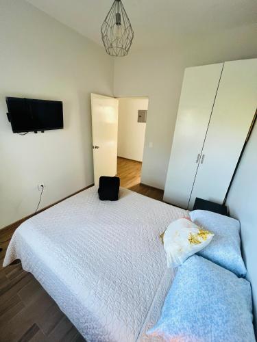 a bedroom with a bed and a tv on the wall at La Ventana Apartments #6 in La Ventana