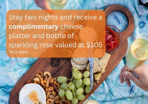 skip two nights and receive a complimentary cheese plate and bottle of sparkling nose valued at at Palmers Lane Estate Hunter Valley in Pokolbin