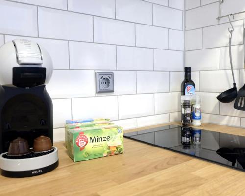 Dapur atau dapur kecil di Studios im Haus Deutsch Krone I home2share