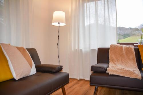 Zona de estar de Apartment Sonnenglück im Schwarzwald with Panoramaview, Terrace, 3 Bedrooms