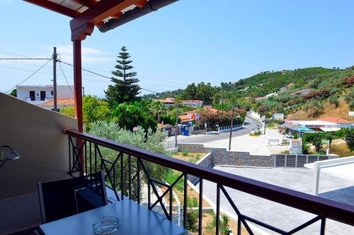 a balcony with a view of a street at Hotel Marina in Kolios