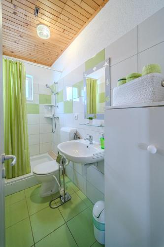 a bathroom with a sink and a toilet at Robinson Eda in Murvica