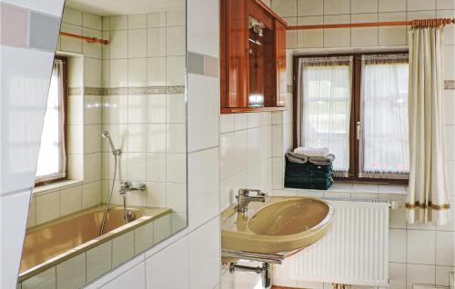 シュラートミンクにある2 Bedroom Gorgeous Home In Schladmingのバスルーム(シンク、バスタブ付)